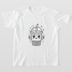Camiseta Coloração de chá boba Kawaii