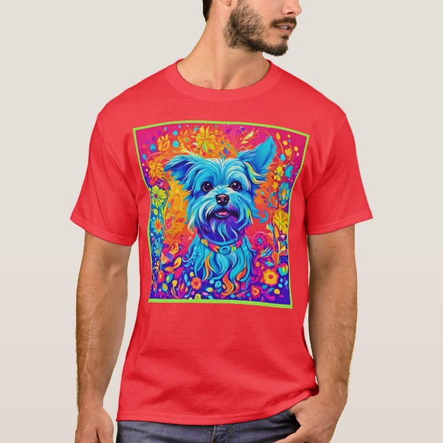 Camiseta Coloração: Maltês Puppy Painting (Frente)