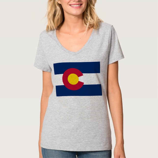Camiseta Colorado: Bandeira do Estado do Centenário dos EUA (Frente)