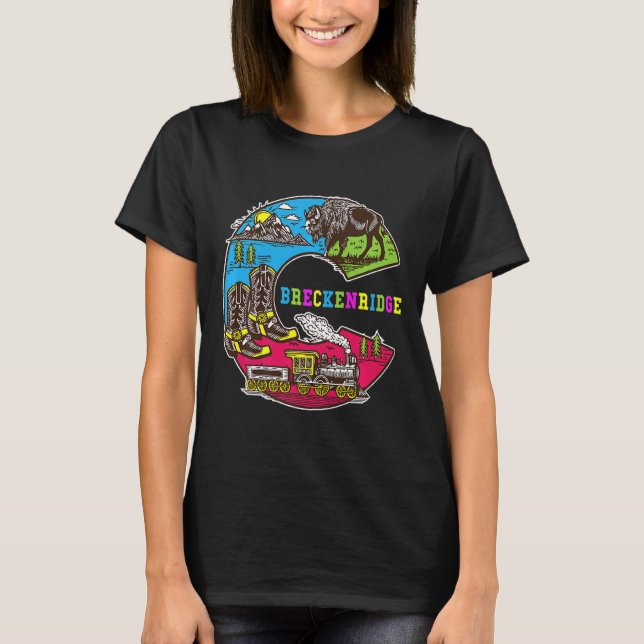 Camiseta Colorado Colorful Breckenridge Mounties Caminhando (Frente)