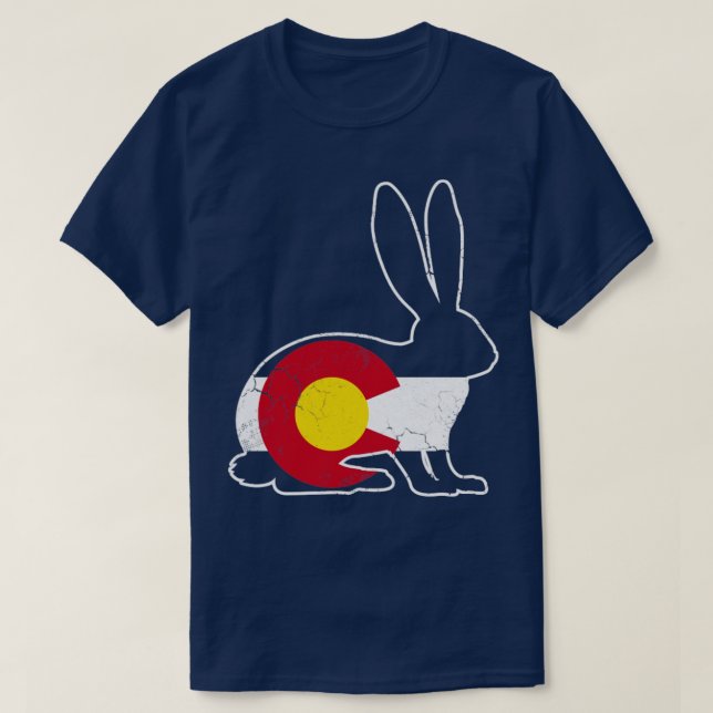 Camiseta Colorado Flag Rabbit Bunny (Frente do Design)