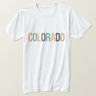 Camiseta Colorado na rotulação retro desvanecida da cor