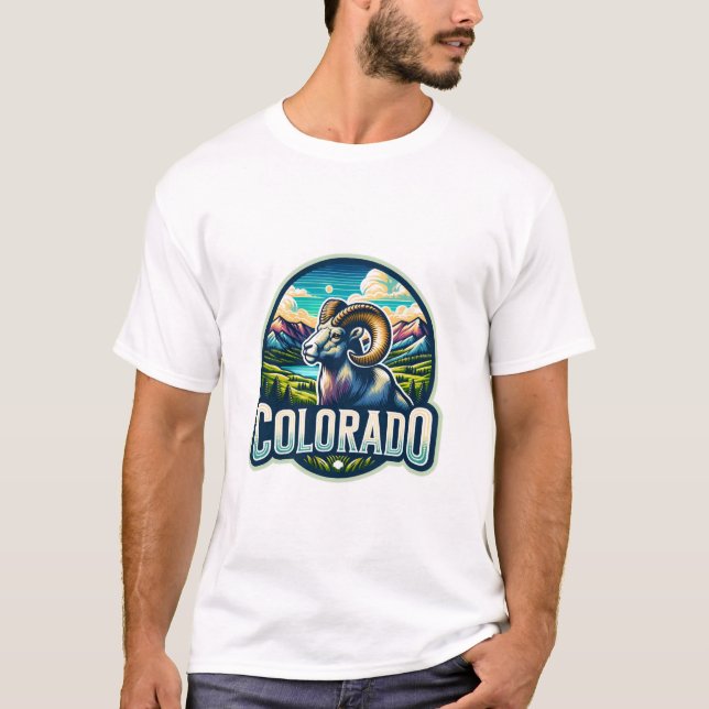 Camiseta Colorado, ovelhas-de-granada Rocky Mountain, (Frente)