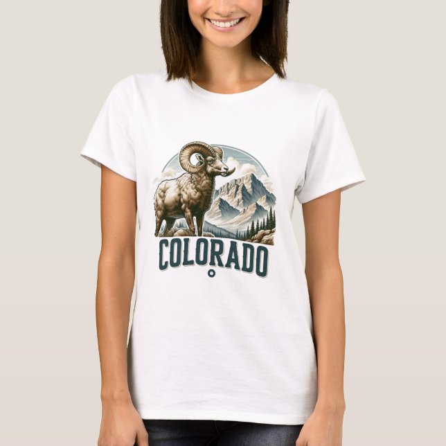 Camiseta Colorado, ovelhas-de-granada Rocky Mountain, (Frente)