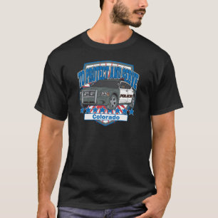 Camiseta Colorado para proteger e servir o carro de políci