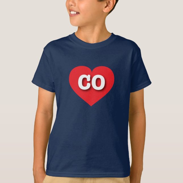 Camiseta Colorado Red Heart - Eu amo CO (Frente)