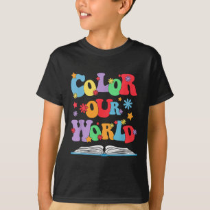 Camiseta Colore o nosso verão mundial Lendo criatividade em