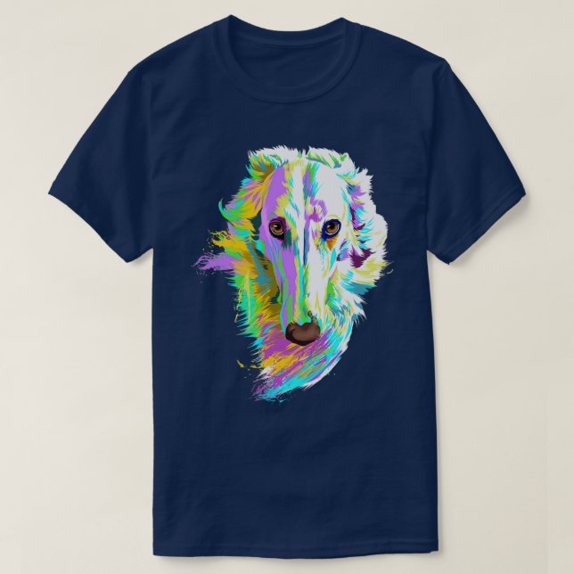 Camiseta Colored Borzoi Dog  (Frente do Design)