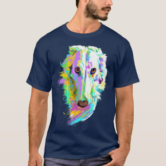 Camiseta Colored Borzoi Dog