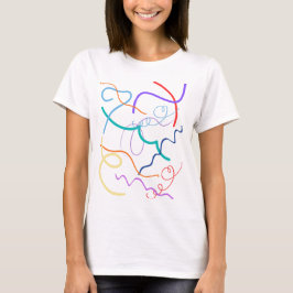 Camiseta Colorful Abstract Wavy Lines Pattern