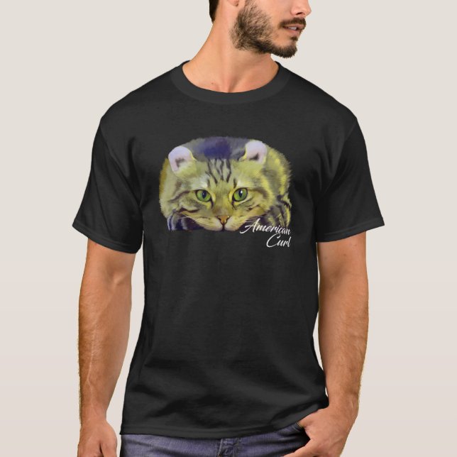 Camiseta Colorful American Curl Cat  Kitties Kitten (Frente)