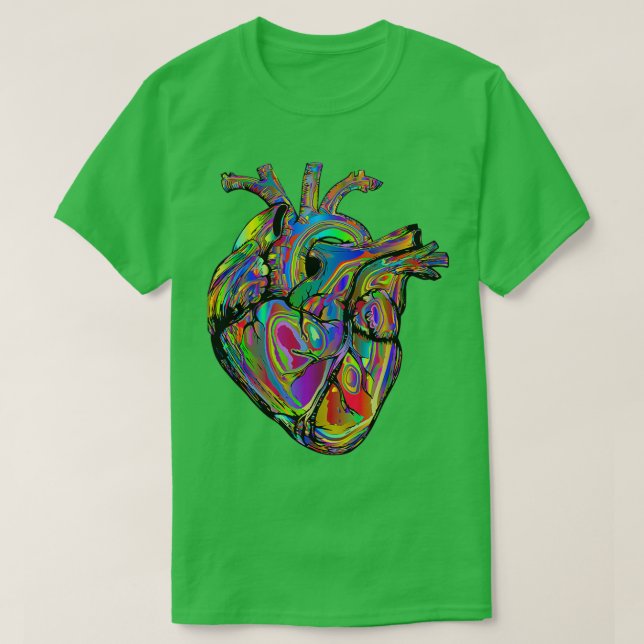 Camiseta Colorful Anatomical Heart (Frente do Design)