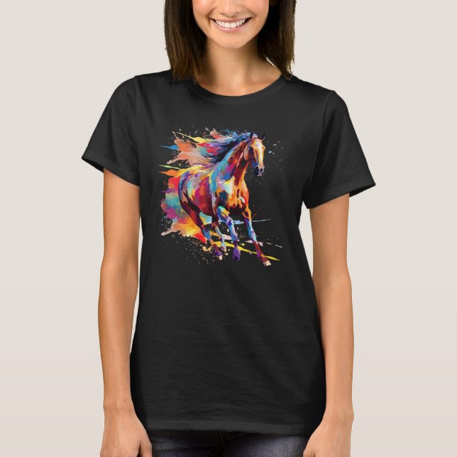 Camiseta Colorful Andalusian Horse  Splash Art (Frente)