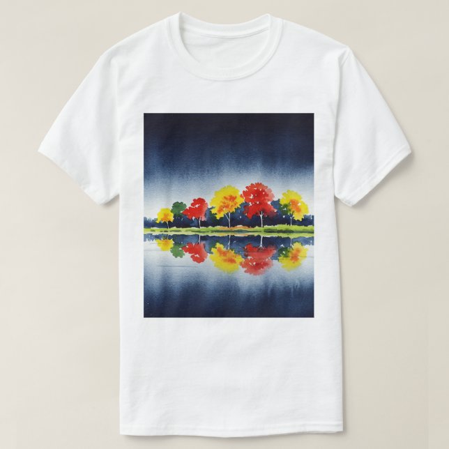 Camiseta Colorful autumn trees (Frente do Design)