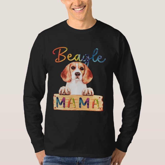 Camiseta Colorful Beagle Mama  Dog Mom (Frente)