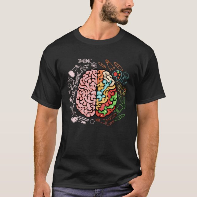 Camiseta Colorful Brain Science Neuroscience Neurologist (Frente)