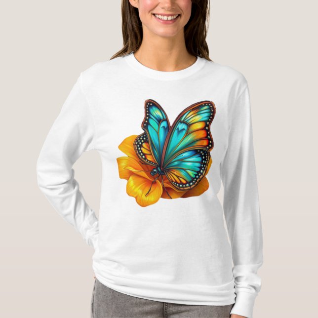 Camiseta colorful butterfly art (Frente)