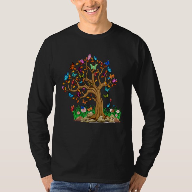 Camiseta Colorful Butterfly Tree (Frente)
