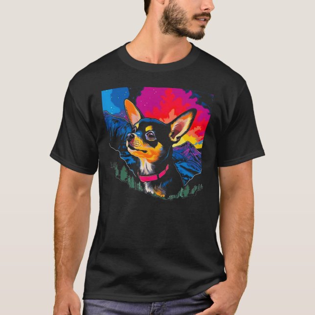 Camiseta Colorful Chihuahua Dog (Frente)
