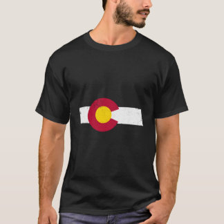 Camiseta Colorful Colorado State Flag Distressed Fade