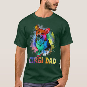 Camiseta Colorful Corgi Dad Funny Corgi Dog Lover Happy Fat
