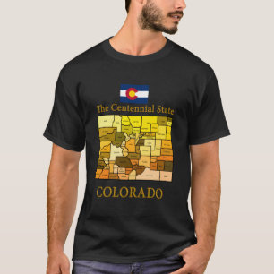 Camiseta Colorful County Map Flag Apelido