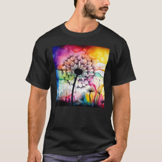 Camiseta Colorful dandelion watercolor optics blowball
