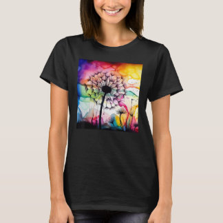 Camiseta Colorful dandelion watercolor optics blowball