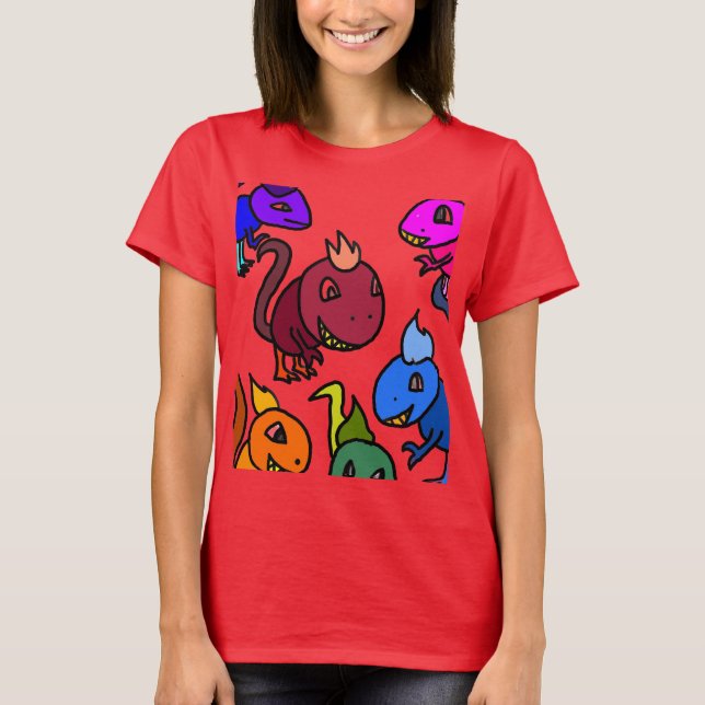 Camiseta Colorful Dinosaurs (Frente)