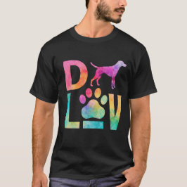 Camiseta Colorful Dog Love Paw Watercolor Art