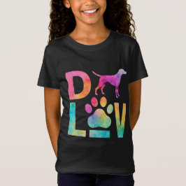 Camiseta Colorful Dog Love Paw Watercolor Art