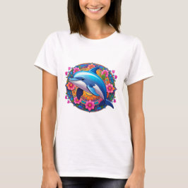 Camiseta Colorful Dolphin Mandala Art