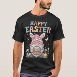 Camiseta Colorful Easter Gnome Holding Basket Of Eggs 