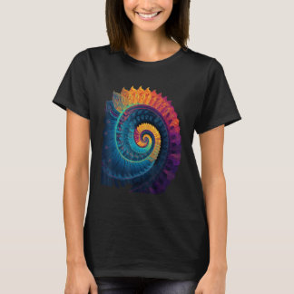 Camiseta Colorful Fibonacci Spiral Psychedelic Colors Abstr