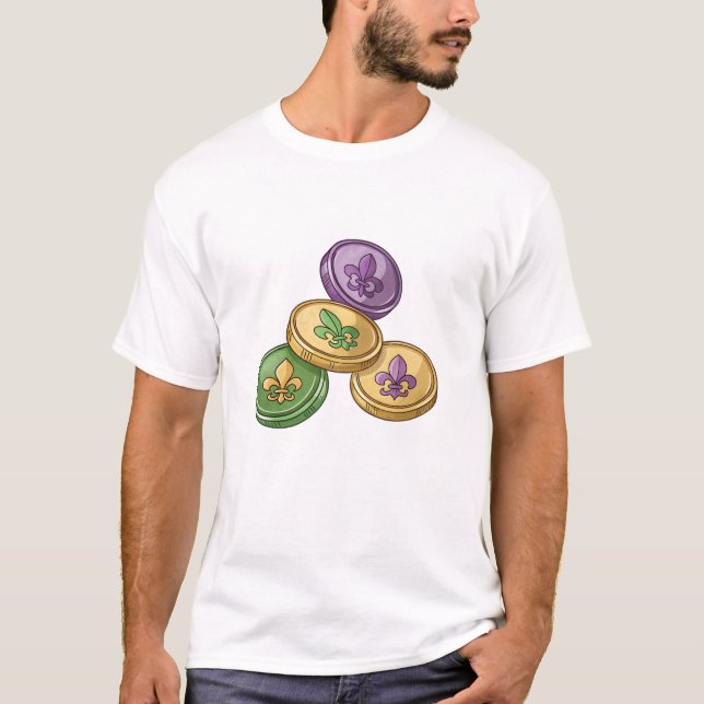 Camiseta Colorful Fleur-de-Lis Coins (Frente)