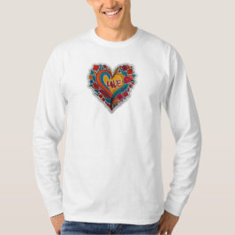 Camiseta Colorful Floral Heart Love | Romantic Design