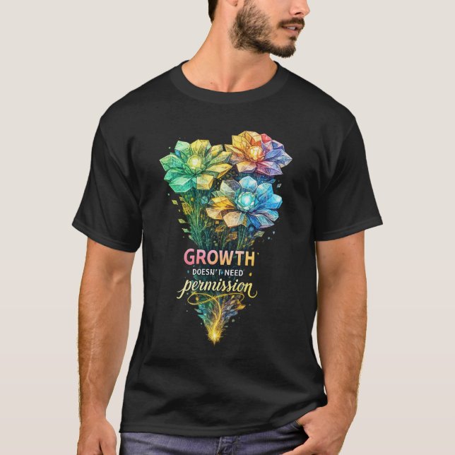 Camiseta Colorful Floral Motivation Quote Art (Frente)