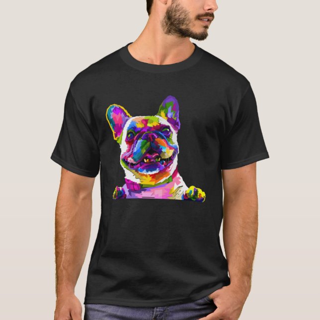 Camiseta Colorful frenchie  french bulldog owner (Frente)