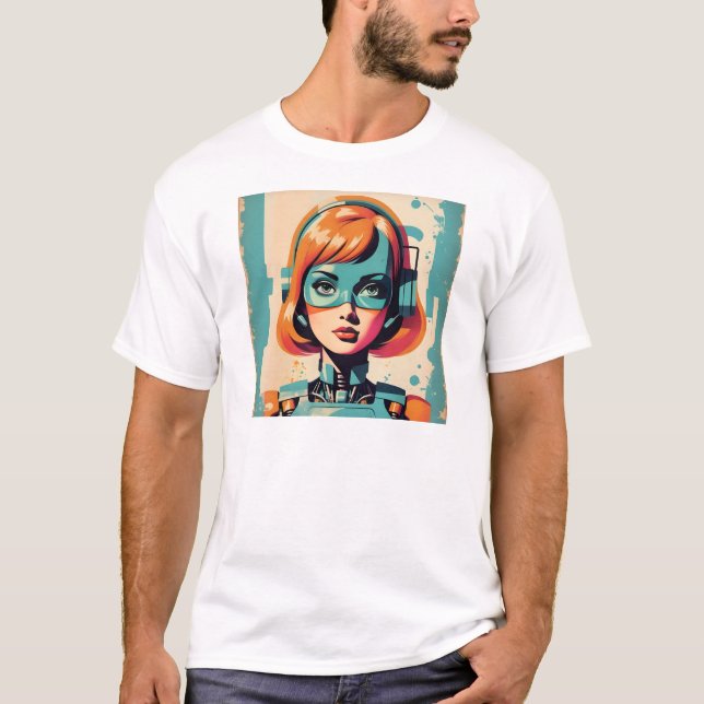 Camiseta Colorful Futuristic Heroine (Frente)