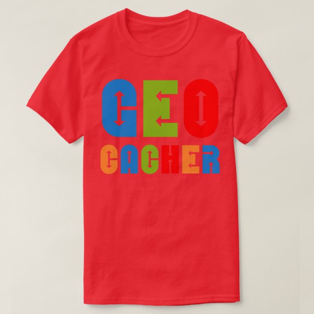 Camiseta Colorful Geocacher Arrows  (Frente do Design)