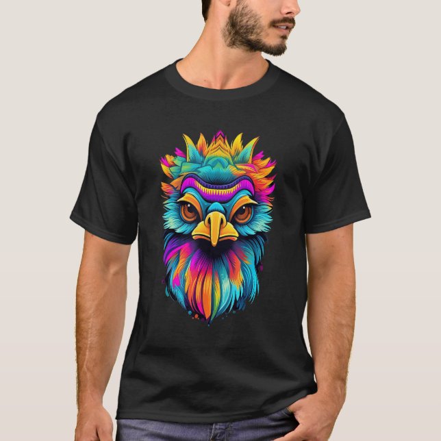 Camiseta Colorful Geometric Emu Bird   Pop Animal (Frente)
