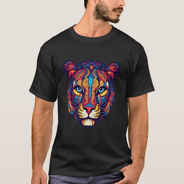 Camiseta Colorful geometric Leopard (Frente)