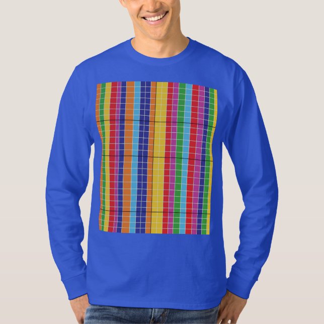 Camiseta Colorful Geometric Pattern Blue Hoodie | Modern Ab (Frente)