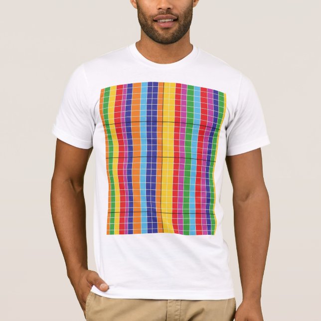 Camiseta Colorful Geometric Pattern T-Shirt | Modern Rainbo (Frente)