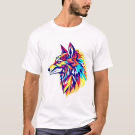 Camiseta Colorful Geometric Wolf T-Shirt