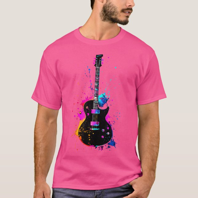 Camiseta Colorful Guitarist Guitar Music Lover (Frente)