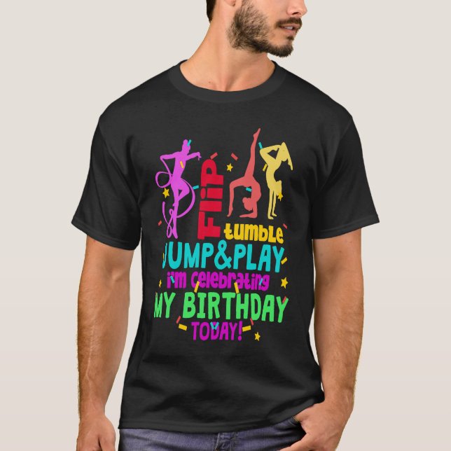 Camiseta Colorful Gymnast Girl Gymnastics Birthday (Frente)