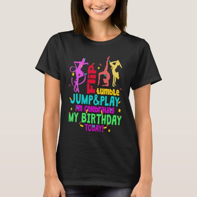 Camiseta Colorful Gymnast Girl Gymnastics Birthday (Frente)