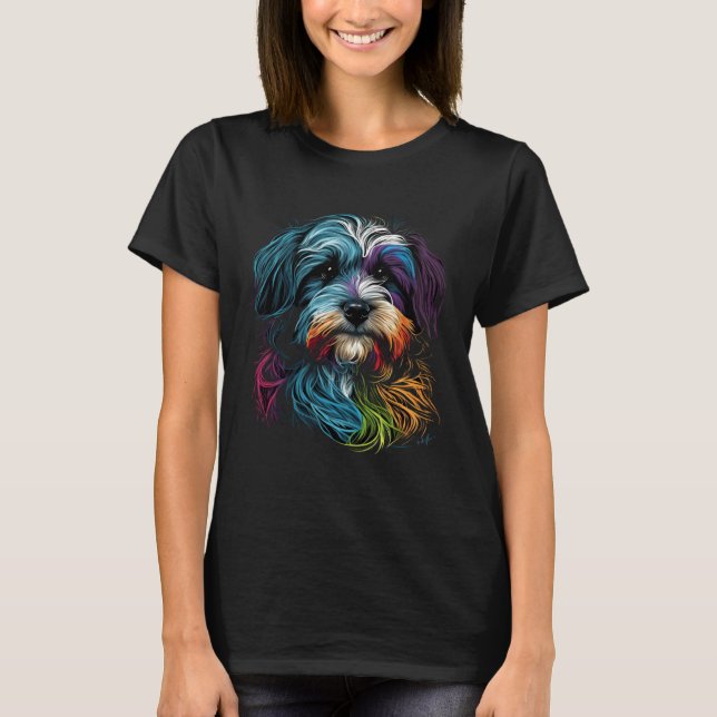 Camiseta Colorful Havanese Face Painting  Animals Dog (Frente)
