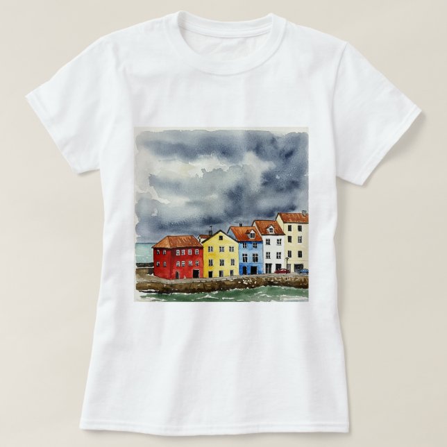 Camiseta Colorful houses (Frente do Design)